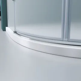 mai & mai Viertelkreis-Dusche mit Pendeltür 100 x 190 cm weiß Sicherheitsglas R02VS