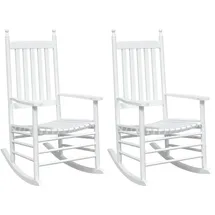 vidaXL Schaukelstuhl 63,2 x 119,9 x 108 cm weiß 2 St.