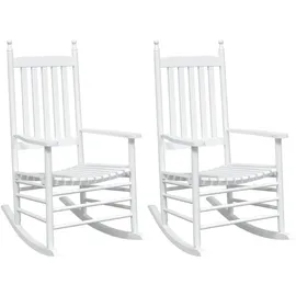 vidaXL Schaukelstuhl 63,2 x 119,9 x 108 cm weiß 2 St.
