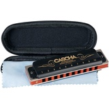 Cascha Mundharmonika C-Dur Anfänger u. Fortgeschrittene I Hochwertige 10-Loch diatonische Harmonika hervorragender Klang I Perfekte Aufbewahrung u. Pflege mit Blues Harmonika Softcase u. Putztuch