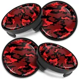 Biomar Labs Kompatibel mit Ford 6M211003 Nabenkappen Radnabenkappen Radnabenkappen 54mm Rot Camouflage CFZ 2