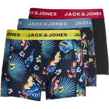 JACK & JONES Unterhose FLOWER BIRD Trunks 3er Pack NOOS«, (Packung, 3 St.), blau