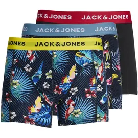 JACK & JONES Unterhose FLOWER BIRD Trunks 3er Pack NOOS«, (Packung, 3 St.), blau