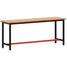vidaXL Werkbank 200x55x81,5 cm Massivholz Buche und Metall