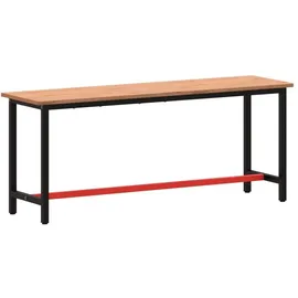 vidaXL Werkbank 200x55x81,5 cm Massivholz Buche und Metall