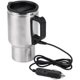 12V 450mL Elektrischer Reisebecher, Edelstahl Heizbecher für Auto Kaffee, Tragbare Tee Trinkbecher Reise-Elektrischer Wasserkocher für Auto, LKW