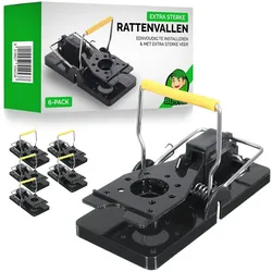 VerminBuster Rattenfalle 6-teilig - Rattenklammer - Rattenfalle - Rattenfallen für den Innen- und Außenbereich - Professionelle Rattenklammern