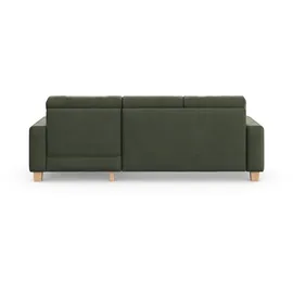 Home Affaire Ecksofa HOME AFFAIRE "Summer L-Form", grün (olive), B:249cm H:91cm T:164cm, 95% Polyester, 5% Polyamid, Sofas, Ecksofa, mit Recamiere, mit oder ohne Bettfunktion und Bettkasten, Cord-Bezug