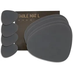 Lind DNA - Geschenkset Curve L, Nupo anthrazit (4 Tischsets + 4 Glasuntersetzer)