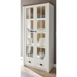 furn.design Vitrine 90 x 198 x 43 cm Weiß