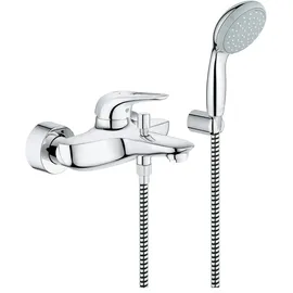 Grohe Eurostyle Einhand Wannenbatterie mit Brausegarnitur offener Griff - Chrom - 33592003