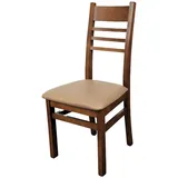Xlmoebel Esszimmerstuhl Moderner Holzstuhl mit Lederpolsterung und elegantem Design (Einzelstuhl), Hergestellt in Europa braun