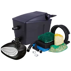 Teichfilter UBBINK "Filtramax 9000 PlusSet", schwarz, B:55cm H:43cm L:38cm, Materialmix, Filteranlagen, mit UVC-Klärer, für Teiche bis: 9.000 l/h