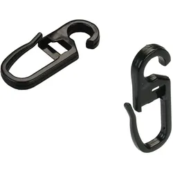Faltenclip LIEDECO Gr. 1, schwarz, H:3,2cm Ø:0,62cm, Metall, Gardinenbefestigungen, Faltenlegehaken, für Gardinenringe