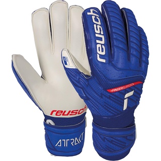 Reusch Unisex Torwarthandschuhe Attrakt Grip Finger Support mit praktischem Fingerschutz deep Blue/White, 5 Junior