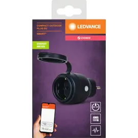 LEDVANCE SMART ZigBee Outdoor Plug, kompakte Außensteckdose mit Energieverbrauchskontrolle, macht konventionelle Geräte smart, steuerbar über Alexa, Google Home und andere Zigbee Gateways, 1er-Pack
