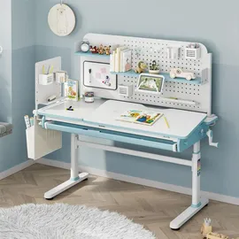 [en.casa] Schreibtisch-Organizer Sauda 114x68 cm Weiß/Blau