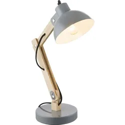 Globo Lighting Tischleuchte grau Kabel 1,5 m Holz hell