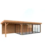 Palmako Carport/Pavillon Connect Lenna 24,9 m2 Set 418 Slide hellbraun tauchgrundiert