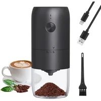 Kaffeemühle Elektrisch mit Keramik Kegelmahlwerk,Einstellbarer Grobheit Tragbare Wiederaufladbare Elektrische Espresso Kaffeemühle 25±5g,Kaffee Espressomühle(Schwarz)