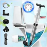 Utoimain Hochdruck Abflussreiniger Pumpe mit Luftdruckanzeige, Toiletten Pömpel mit 4 Saugnäpfen, Pressluft Rohrreiniger für Waschbecken, Toiletten, Badezimmer, Dusche, Küche