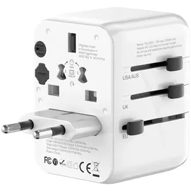 Offgridtec Reiseadapter Universal Weltweit 3x USB-A und 1x USB-C Weiss