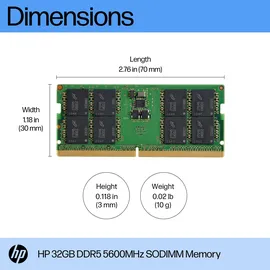 HP 32Gb DDR5 5600 Sodimm Memory Memory Module 5600 MHz, AL0M7AA