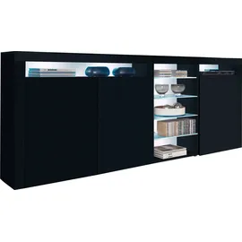 borchardt Möbel Highboard 200 x 89 x 35 cm Schwarz