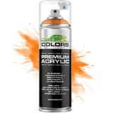 COLORS Premium Acrylic Sprühfarbe 400ml – Hochdeckender Sprühlack für Innen & Außen, Spraydose für DIY-Projekte - RAL 2003 - Orange Glanz