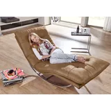 W.Schillig Relaxliege daily dreams Leder 75 x 85 x 169 cm braun mit Kissen