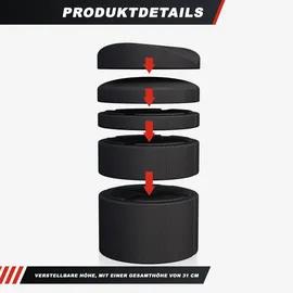 Gorilla Sports GORILLA SPORTS® Rückenstrecker - Set, Verstellbar, bis 300 kg - Rückendehner, Rückenretter, Rückentrainer zur Dehnung von Rücken, Wirbelsäul... - Schwarz