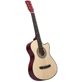 vidaXL Westerngitarre Akustisch Cutaway mit 6 Saiten 38" Lindenholz