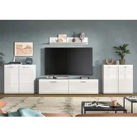 Home Affaire Wohnwand HOME AFFAIRE "FLORENZ, 4-teilige Wohn-Kombination, hochwertige MDF-Front", weiß (weiß hochglanz tiefzieh), B:350cm H:160cm T:41cm, Holzwerkstoff, Kastenmöbel-Sets, Wohnwand, Wohn-Kombination, Wohnzimmer-Möbel, Wohnzimmer,Kombination, Kombi
