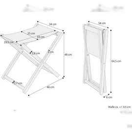 Erst-Holz Campinghocker XL Blau/Weiß