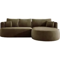 Domo-Home Moderne Ausziehbare Ecksofa FIORE Mit Schlaf-Funktion, Couch mit automatischer Auffaltung, Sofa, Schlafcouch RECHTS 284x183x82 cm Salvado... - Grün