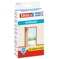 tesa Insect Stop STANDARD Fliegengitter für Türen - 2-tlg Insektenschutz Tür mit Klettband - Fliegen Netz ohne Bohren - Weiß, 2 x 65 cm x 220 cm