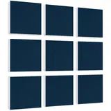 platino24 Akustikpaneele 9 Elemente Colore Quadrat 27,5 x 27,5 cm Nachtblau I Schallabsorber aus Basotect G+ mit Akustikfilz I Schalldämmung Wand & Decke I Akustikelemente Wandpaneel
