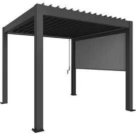 Biohort Sonnenschutzrollo für Pergola für 3 m dunkelgrau-metallic