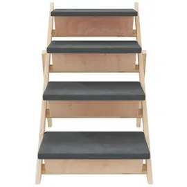 vidaXL Hundetreppe Grau 105x47 cm Massivholz Tanne