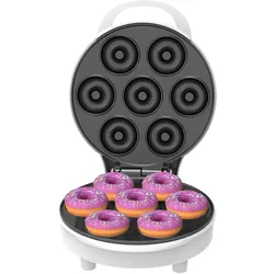 Adler AD 3075 Donut-Maker 7 Donuts 5cm Antihaftbeschichtung rutschfest weiß