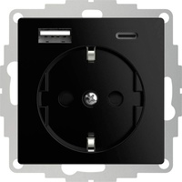 2USB 2U-449559 Schutzkontakt-Steckdose mit USB-Ladeausgang, erhöhter Berührungsschutz, VDE IP20 Sc