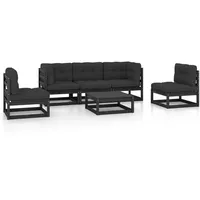 vidaXL 6-tlg Garten-Lounge-Set mit Kissen Kiefer Massivholz
