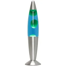 Licht-Erlebnisse Lavalampe TIMMY Grün Blau mit Schalter Metall Glas H:36cm E14 25W inkl. Leuchtmittel dekorative Tischlampe Schlafzimmer, LA558701