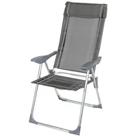 Buri Aluminium-Klappsessel 4-tlg. Schwarz/Grau