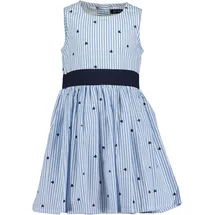 blue seven Sommerkleid BLUE SEVEN, Mädchen, Gr. 116, N-Gr, hl blau, Web, Obermaterial: 100% Baumwolle, bedruckt, gestreift, regular fit, Rundhals, Kleider Sommerkleid, im zeitlosem Streifen-Design mit tollem Herzen-Allover