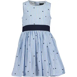 blue seven Sommerkleid BLUE SEVEN, Mädchen, Gr. 116, N-Gr, hl blau, Web, Obermaterial: 100% Baumwolle, bedruckt, gestreift, regular fit, Rundhals, Kleider Sommerkleid, im zeitlosem Streifen-Design mit tollem Herzen-Allover
