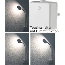 ChiliTec Steckdosenlampe CT-SEL LED Steckdosenleuchte 4W 300lm 4000k 36cm Schwannenhals dimmbar, mit Schwanenhals
