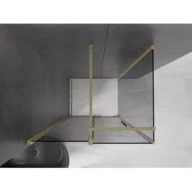 Mexen Velar Duschabtrennung mit Schiebetür 100 x 85 cm Graphit/Gold 871-100-085-41-55