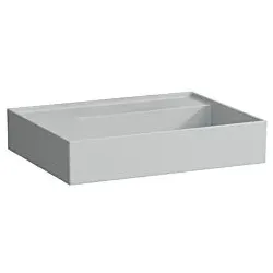 LAUFEN Kartell Waschtisch 8103357591121, 60x46cm, grau, Ablage links, ohne Hahnloch, Saphirkeramik