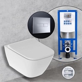 GEBERIT Smyle Square Compact Komplett-SET Wand-WC mit neeos Vorwandelement,, 500379011+16603CR#SET,